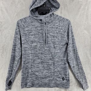 Black Diamond Women's Hoodie Gray Black M/L Polyester Climbing Hike Outdoors‎